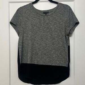 Express Mixed Media Gray and Black Women's Top